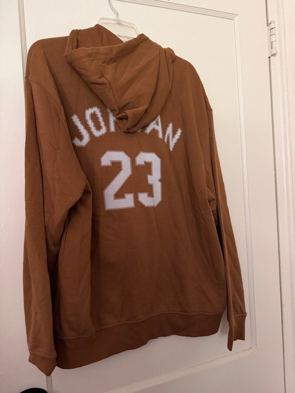 Jordan Men's Crewneck Hoodie in Brown with White Jumpman - Picture 6 of 7